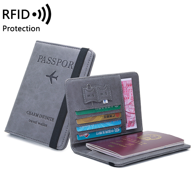 Travel Accessories Rfid - Unisex-Reisepasshülle aus PU-Leder – RFID-blockierende Reisebrieftasche