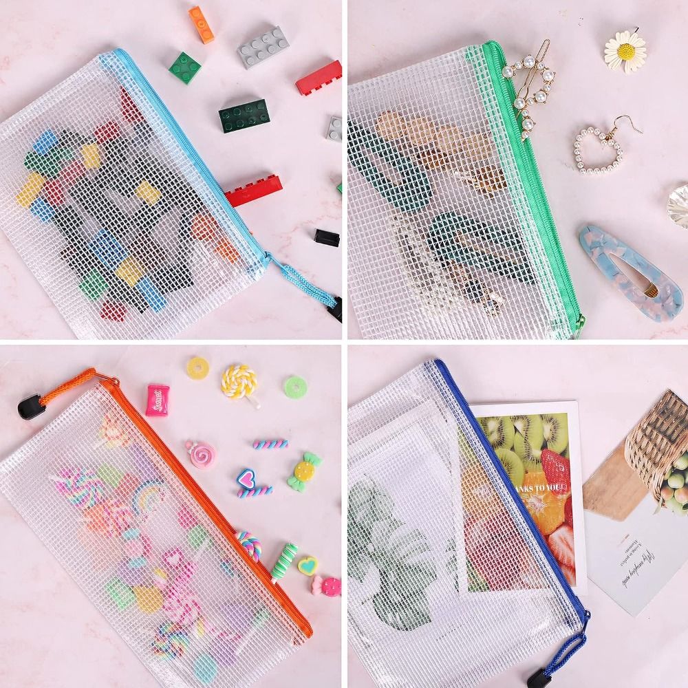 Document Organizer Folder - Kosmetik-Make-up-Taschen, Netz-Reißverschlusstasche, Dokumenten-Organizer, großes Fassungsvermögen, Aktenordner-Beutel,