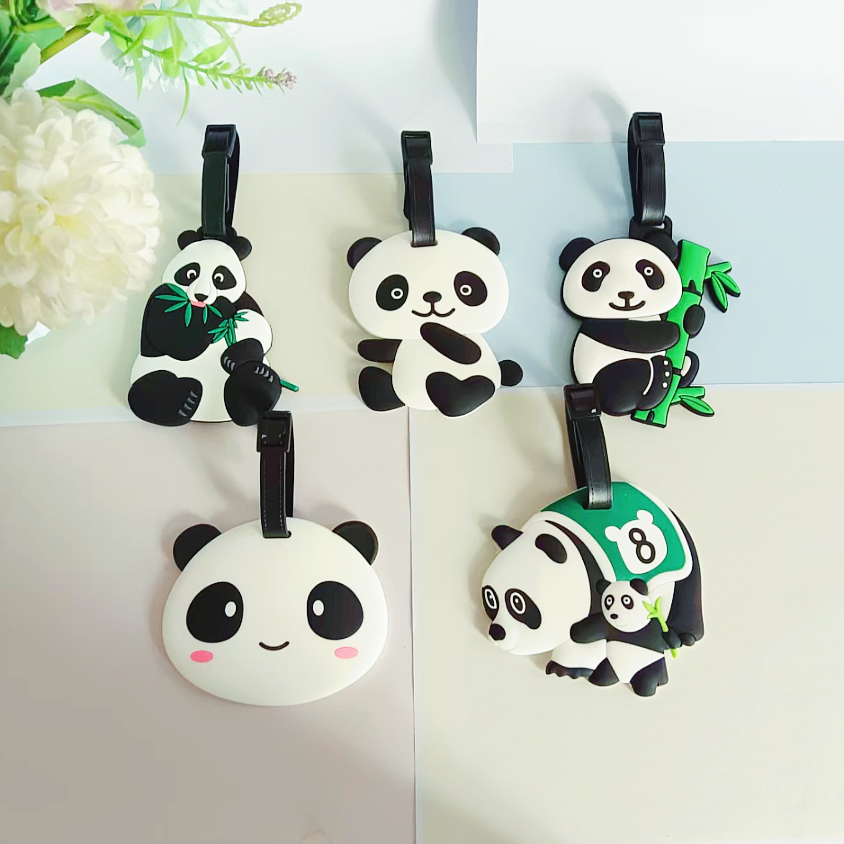 Travel Accessories List - Reisezubehör Cartoon PVC Panda Gepäckanhänger Reise-Bordkarte