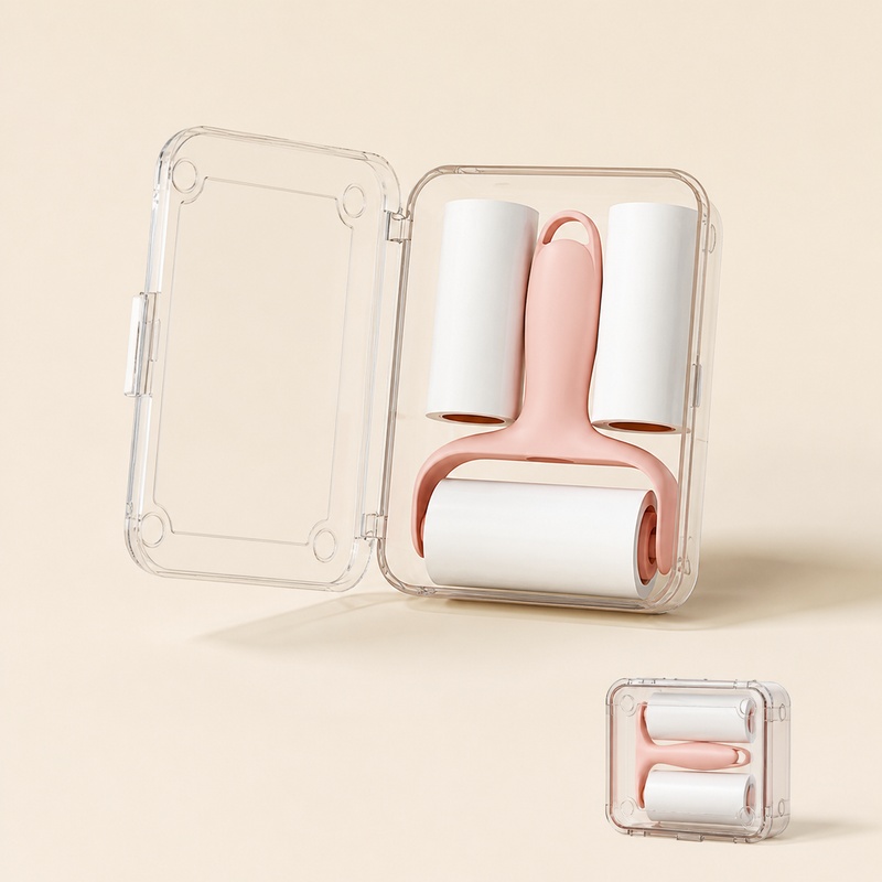 Travel Router Accessories - Mini-Reise-Fusselroller mit Etui, 3 Rollen, tragbarer