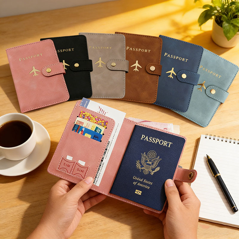 Travel Accessories For Plane - Leder-Reisepasshülle für Reiseutensilien Kreditkartenetui Reisepass-Buch für