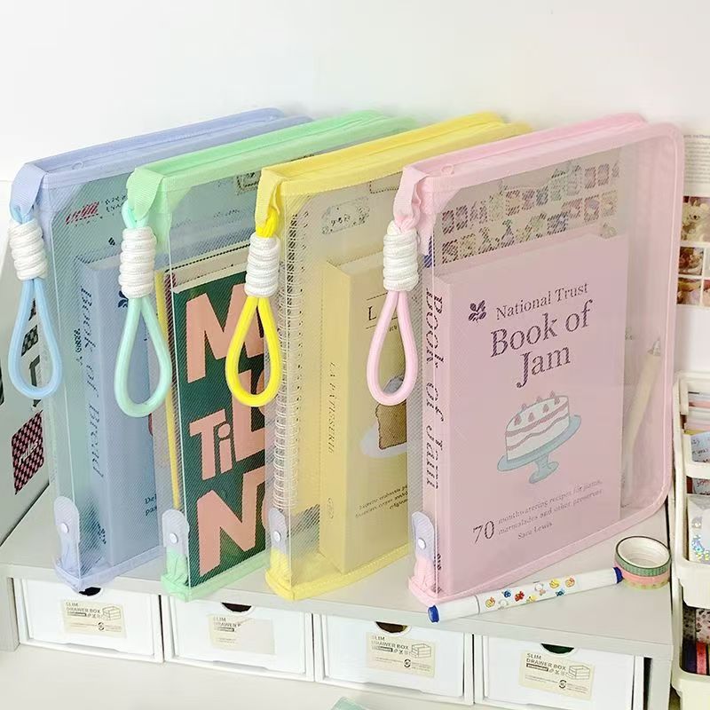Document Organizer Folder - Dokumententasche, transparent, mit Griff, Reißverschluss, Hartschalen-Aktenordner