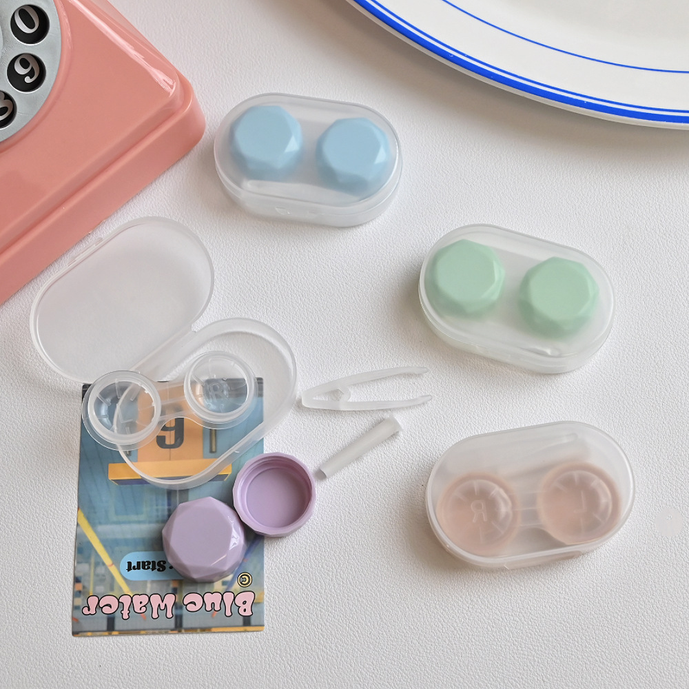 Travel Video Accessories - Tragbares Augenpflege-Set, kompakte Mini-Linsenbox, transparente Kontaktlinsenbox