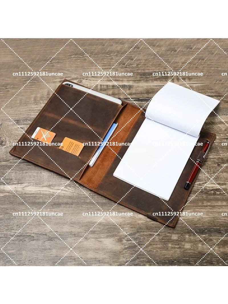 Document Organizer Folder - B5 Retro Leder-Dokumentenmappe Notizbuch Aktentasche Geschäftsvertrags-Organizer