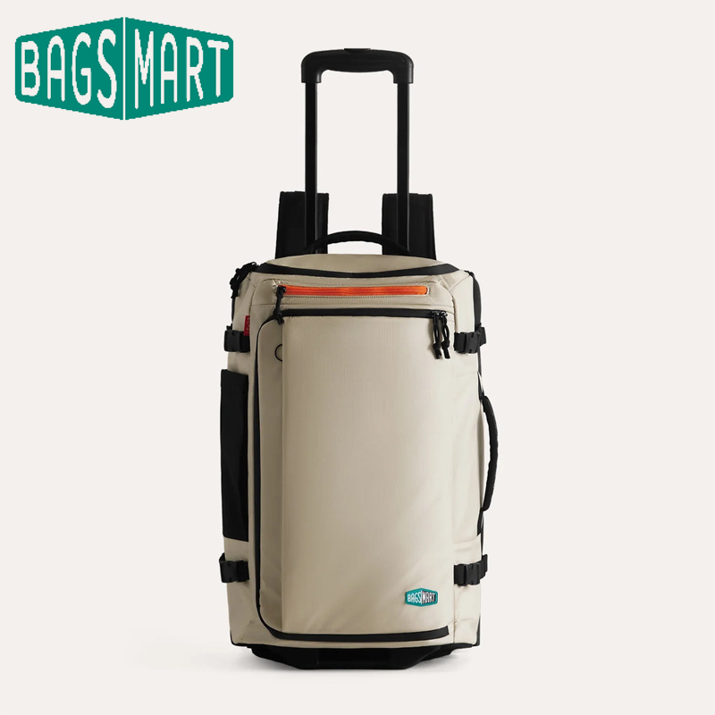 Travel Router Accessories - BAGSMART 43L Roll-Reiserucksack mit glatten PU-Rädern,
